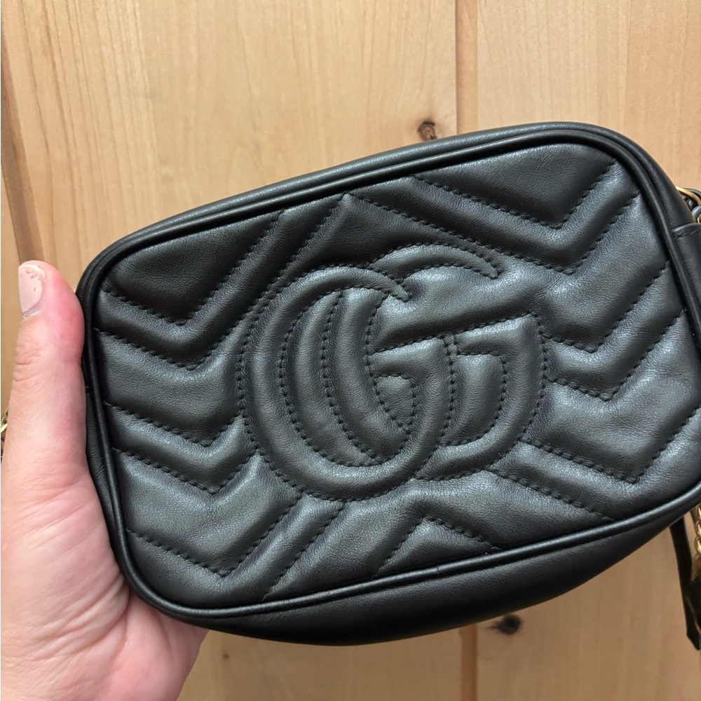 Gucci Marmont Martelasse Cross Bag Small Black - Picture 3 of 8